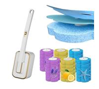 Midslinee Pulisci Water Usa e Getta, Scopino Spazzola Igienica Monouso, Scopino WC con Spugnette con 24 Ricariche Cleaner, Toilet Brush