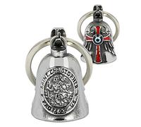 MidSmile St Christopher Moto Campanello: Croce Angel Wings Biker | Portachiavi Guardian Bell, Accessori Gremlin Bell Regali Per Uomini e Donne, San Cristoforo, S