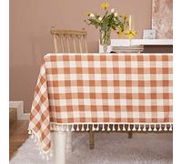 Midsummer Breeze Tovaglia rustica a quadretti, in cotone a quadretti, per autunno, Ringraziamento, Natale, cucina, ristorante, vacanze, picnic, decorazione (rettangolare/oblunga, 139 x 213 cm,
