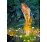 Midsummer Eve - Edward Robert Hughes - Large Notebook: 120 Lined Pages, College Ruled, 8.5"x 11" Journal Diary Notepad
