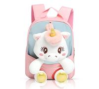MIDSuN Zainetto Asilo bambino, staccabile Peluche Doll sacca asilo,Unicorn Kindergarten Zaino Bambini Bag per 2-5 Anni Kindergarten Ragazzo e Ragazza (Rosa)