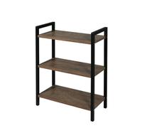 MIDTOWN 47 | Libreria DECKER MID a 3 Ripiani, Scaffale Portaoggetti, Libreria dallo Stile Industriale, Organizer, 62x74x29,50 cm, Colore Dark Oak e Nero Opaco, Made in Italy