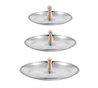 MiDube Set di 3 stampi in ghisa per ceramica con manico in legno e base in acciaio inox (14/17/20 cm) - Utensili per stampi in argilla per realizzare ciotole e piatti per fai da te