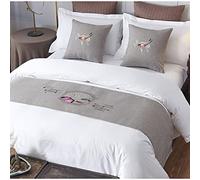 MiDuoHU Copriletto Tinta Unita Sciarpa Runner Letto Getta Biancheria Da Letto Matrimoniale In cotone e lino A Bandiera Hotel Camera Da Letto Decorazione(4,50 * 210CM(1.5m bed))