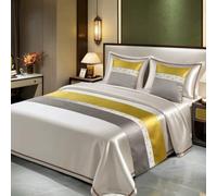 MiduoHu Runner da letto con cuciture - Lussuoso copriletto, sciarpa, bandiera da letto: decorazioni per la camera da letto di un hotel(F,50x240cm (for 1.8m bed))