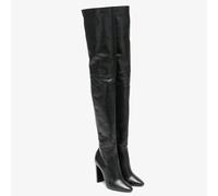 MiduoHu Stivali Stringati sopra Il Ginocchio, Stivali Classici a Punta Lunga, Stivali Alti da Donna con Tacco Grosso, Stivali Lunghi con Tacco Alto per l'autunno e l'inverno alla Moda High Heels