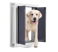 MIDUOLAI Argento,54 * 41cm,Porta per Cani Premium, Porta per Animali Domestici in Alluminio con Pannelli, Porta per Cani con Sportelli Magnetici A Chiusura Automatica