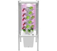 MIDUOLAI Bianca,25 Holes,Kit per Coltivazione Idroponica, con 4 Lampade A LED, Kit per Germinazione con Torre Verticale, Sistema di Coltivazione Idroponica per Giardino
