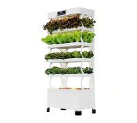 MIDUOLAI Bianca,Torre Idroponica, Sistema di Coltivazione Idroponica da Giardino A 5 Piani, con Luce LED, Kit per La Coltivazione di Ortaggi, per Erbe Aromatiche, Frutta E Verdura