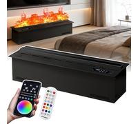 MIDUOLAI Camino A Vapore Acqueo 3D, Camino Elettrico da Incasso, con Fiamma Regolabile in 9 Colori, App E Telecomando, Ricarica Automatica dell'Acqua, per La Casa Moderna,App Control,120cm