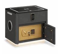 MIDUOLAI Comodino Intelligente, con Stazione di Ricarica E Porte USB/Type-C, Moderno Mobile da Comodino, con Cassaforte Nascosta E Cassetto, per La Camera da Letto,Dark Grey