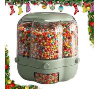 MIDUOLAI Distributore di Caramelle Girevole, con 6 Scomparti, Contenitore Trasparente di Grande capacità per Conservare Snack, Riso E Cereali,Matcha Green,M