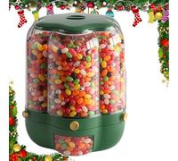 MIDUOLAI Distributore di Caramelle Girevole, con 6 Scomparti, Contenitore Trasparente di Grande capacità per Conservare Snack, Riso E Cereali,Verde,L