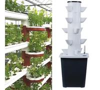 MIDUOLAI Grigio,25 Hole,Torre Idroponica A 25 Fori, Sistema di Coltivazione Idroponica, Torre da Giardino, Coltivazione Fuori Suolo, per Erbe Aromatiche, Frutta E Verdura