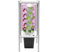 MIDUOLAI Grigio,30 Holes,Kit per Coltivazione Idroponica, con 4 Lampade A LED, Kit per Germinazione con Torre Verticale, Sistema di Coltivazione Idroponica per Giardino