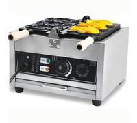 MIDUOLAI Macchina per Waffle Taiyaki A 6 Scomparti, Piatto Elettrico per Waffle per Torte, Macchina per Waffle Antiaderente, per Ristoranti, Bar E Negozi di Snack,3pcs taiyaki