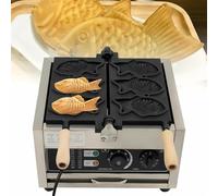 MIDUOLAI Macchina per Waffle Taiyaki A Forma di Pesce, Macchina Commerciale per Taiyaki Forma di Pesce, Macchina per Waffle Baker in Acciaio Inox, Temperatura Regolabili,3pcs taiyaki