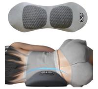 MIDUOLAI Massaggiatore Elettrico per La Parte Bassa della Schiena, con Funzione di Riscaldamento E Trazione Spinale, Cuscino di Supporto Lombare per Alleviare Il Dolore,Grigio