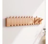 MIDUOLAI Robusto Attaccapanni da Parete in Legno, Appendiabiti in Stile Pianoforte, per Cappotti, Chiavi, Cappelli, Organizzatore con Gancio da Parete per Appendere,A,12 Hooks