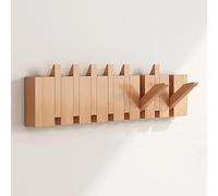 MIDUOLAI Robusto Attaccapanni da Parete in Legno, Appendiabiti in Stile Pianoforte, per Cappotti, Chiavi, Cappelli, Organizzatore con Gancio da Parete per Appendere,A,8 Hooks