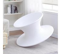 MIDUOLAI Sedia Girevole, Sedia Girevole a 360°, Sedia Girevole per Bambini, Sedia Girevole sensoriale, Sedia Girevole per Adulti, Sedia Girevole monoblocco,Bianca,S