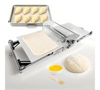 MIDUOLAI Sfogliatrice Elettrica Professionale per Pasta, Spessore Regolabile, Rullo per Pasta Pieghevole in Acciaio Inox, per Panetteria, Casa, Croissant E Pizza,Argento