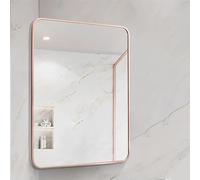 MIDUOLAI Specchio da Parete con Cornice in Metallo, Specchio da Bagno Telescopico E Girevole, Specchio Decorativo Rettangolare, Sicurezza E Antideflagrante,01