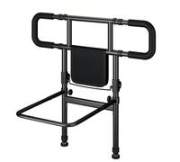 MIDUOLAI Sponde per Letto per Anziani, Assistenza Pieghevole per Anziani, Bastone da Letto con Maniglia Regolabile, Spondina per Letto per Adulti con Tasca Portaoggetti,Nero