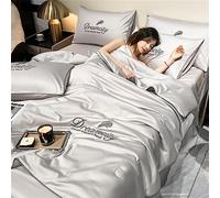 MIDUOLAI Trapunta Estiva Semplice in Seta di Ghiaccio, Coperta Estiva Premium Cool Ice Silk, Consolatore del Condizionamento d'Aria, Seta di Ghiaccio Semplice, per Dormire,C,200X230cmSingle Quilt