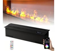 MIDUOLAI Umidificatore per Camino Atomizzato 3D, con 128 Impostazioni di Fiamma Multicolore, Ricarica Automatica dell'Acqua, per Un'Atmosfera Accogliente in Casa,App Control,50cm