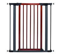 MidWest Homes for Pets - Cancello per animali domestici alto 99 cm con struttura in grafite testurizzata e porta decorativa in legno, si espande fino a 96,5 cm di larghezza, con estensioni di 7,6 cm