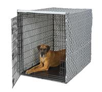 MidWest Homes for Pets Copertura per gabbia per cani, copertura per gabbia per cani del Midwest, solo copertura per gabbie; lavabile in lavatrice e asciugabile; stampa geo grigia; 137,2 cm