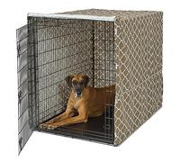 Midwest Homes for Pets Copertura per gabbia per cani, copertura privacy per cani del Midwest, solo copertura per gabbia; lavabile in lavatrice e asciugabile; stampa geometrica marrone; 137 cm