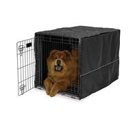 MidWest Homes for Pets Copertura per gabbia per cani medi, in poliestere nero, adatta alla maggior parte delle casse da 91 cm, lavabile in lavatrice, riduce l'abbaiare e la masticazione