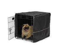 MidWest Homes for Pets Copertura per gabbia per cani piccoli, in poliestere nero, adatta alla maggior parte delle casse da 61 cm, lavabile in lavatrice, riduce l'abbaiare e la masticazione