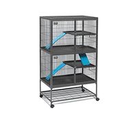 MidWest Homes for Pets Ferret Nation, gabbia doppia per piccoli animali, 4 ripiani, include padelle, mensole, rampe e coperture, per furetti e piccoli animali