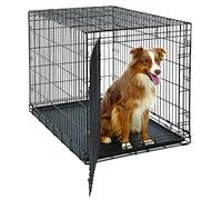 MidWest Homes for Pets Gabbia metallica pieghevole Life Stages per cani grandi, 1 porta, lunga 106,68 cm, pannello divisorio, piedini protettivi, vaschetta a tenuta stagna, nero, mod. 1642U