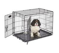 MidWest Homes for Pets Gabbia per cani iCrate a due porte, lunga 76,2 cm, con vaschetta a tenuta stagna, piedini protettivi, pannello divisorio e caratteristiche brevettate, nero, modello 1530
