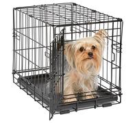 MidWest Homes for Pets Gabbia per cani iCrate a porta singola, lunga 45,72 cm, con vaschetta a tenuta stagna, piedini protettivi, pannello divisorio e caratteristiche brevettate, nero, mod. 1518
