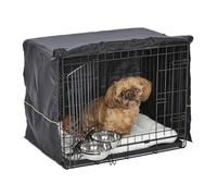 MidWest Homes for Pets Gabbia per cani iCrate, porta doppia, lunga 60,96 cm, include lettino, 2 ciotole, copertura per gabbia e pannello divisorio, caratteristiche brevettate, nero, mod. 1524DD-KIT