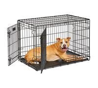 MidWest Homes for Pets Intermediate LifeStages Doppia porta 91 cm pieghevole per cani, sicurezza migliorata, include padella a prova di perdite, pannello divisorio, maniglia, piedini in gomma