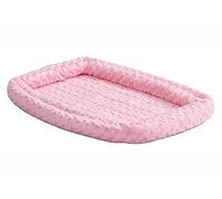 MidWest Homes for Pets QuietTime - Cuscino doppio per animali domestici, in peluche rosa, 46 cm, con cuscini impilati, lavabile in lavatrice, vestibilità sicura con cinghie elastiche, XXS