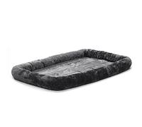 MidWest Homes for Pets QuietTime - Cuscino per cani in finta pelliccia grigia, ultra morbido e lavabile in lavatrice, adatto per casse e trasportini da 106 cm, per cani di taglia grande
