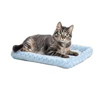 MidWest Homes for Pets QuietTime Fashion - Cuscino in pelliccia sintetica blu, ultra morbido e lavabile in lavatrice, adatto a casse e trasportini da 46 cm, per cani e gatti di piccola taglia, XXS