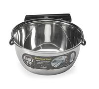MidWest Homes for Pets Snap'y Fit Ciotola per cibo o acqua in acciaio inox, capacità 950 ml, montaggio su gabbie metalliche, bordi non appuntiti, resistente alla ruggine, per cani e gatti