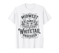 Midwest Whitetail Deer Skull Buck Hunting Maglietta