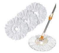 Midyb Set di 3 testine di ricambio in microfibra per mocio con secchio, rivestimento di ricambio per legno duro, marmo, piastrelle