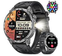 Miecgth Smartwatch Uomo, 1,7'' Militari Orologio smart watch uomo Torcia 100 Giorno Standby Chiamate Bluetooth 120+ Modalità Sportive SpO2 Cardiofrequenzimetro Sonno IP68 Android iOS