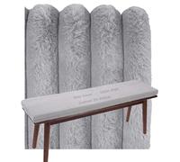 Miecoae Copri Cuscino per Panca su Misura di Ricambio Federe Panche Divano Interni Esterni Giardino Terrazza Federa Cuscini Sedili Pranzo 10cm Altezza Peluche Velluto Inverno(Grigio,195x40 cm)