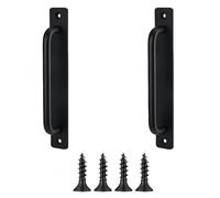 MIEGUIWOR 2 Pezzi Maniglia Per Porta Scorrevole,Maniglia Per Porta Esterna,Maniglie Per Porte Della Stalla,Maniglie Per Porte Scorrevoli Cassetti Porte Armadietto Armadio Garage Esterno (Nero,210mm)